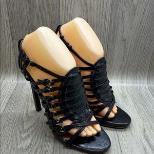 L.A.M.B. Black Strappy Heels